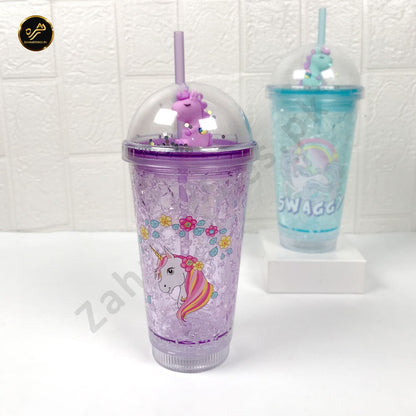 Unicorn Drinking Cup with Straw and Lid