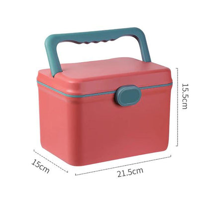 Portable Handle Double Layer Medicine Storage Box