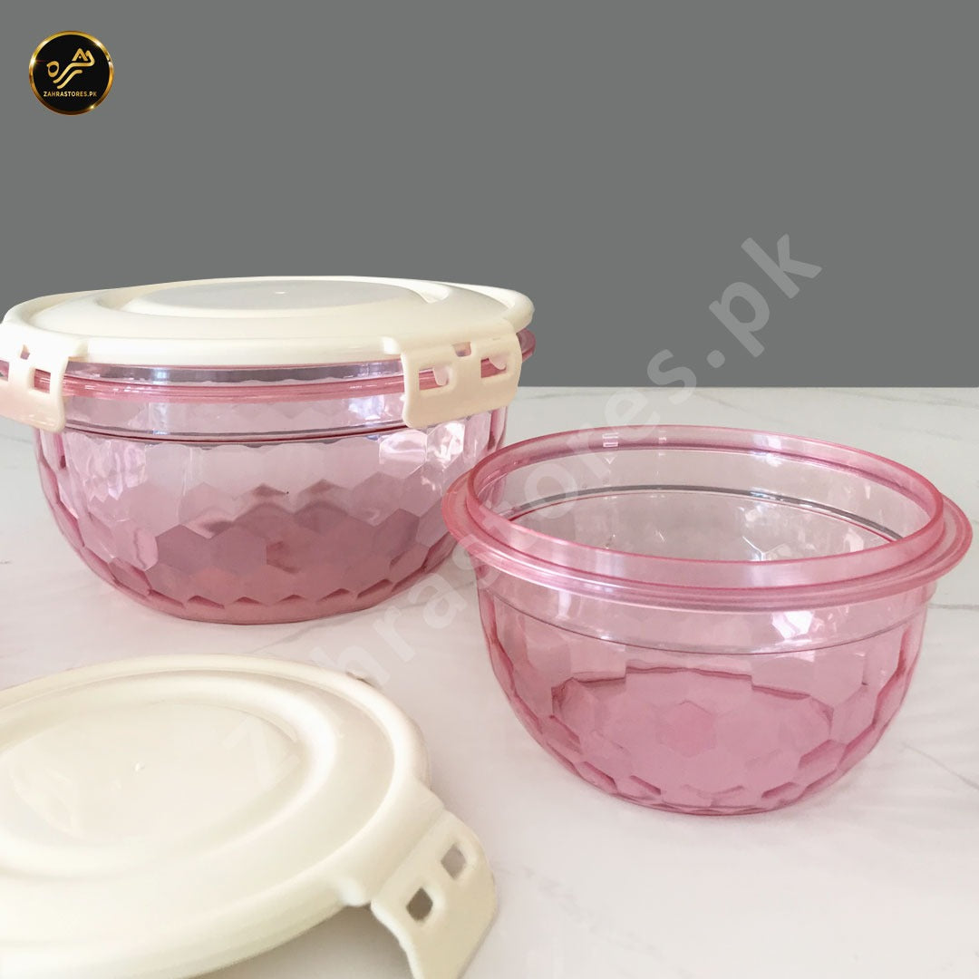 3 Pcs Air Tight Food Boxes (Light-Pink)