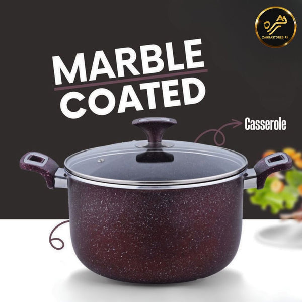 XELENT Marble Coated Casserole (Mehroon)