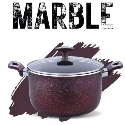 XELENT Marble Coated Casserole-26cm (Mehroon)