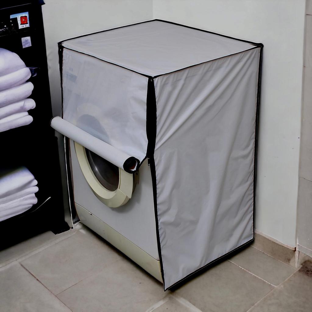 Dustproof Front Load Washing Machine Cover (Light Grey)