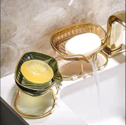 Acrylic Soap Holder with Golden Metal Stand