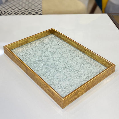 Versatile Golden Border Glass Tray-D1