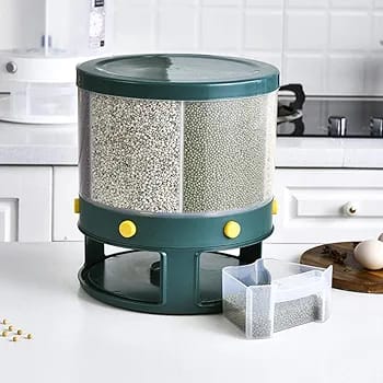 6 Grid Grain Storage Round Green
