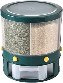 6 Grid Grain Storage Round Green