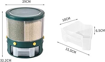 6 Grid Grain Storage Round Green