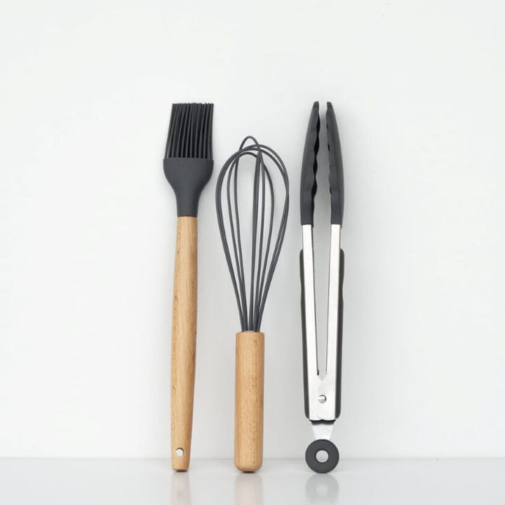 12 PCS Silicone Kitchenware Utensils Set (Dark Grey)