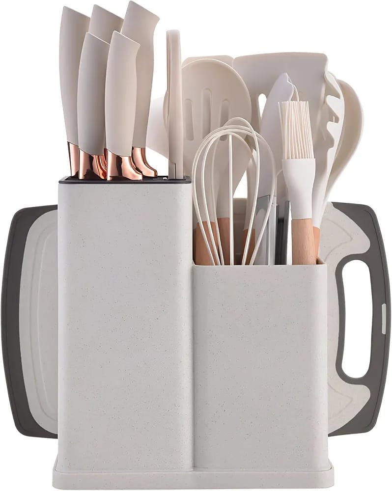 19 Pcs Silicone Cooking Kitchen Utensils Set White