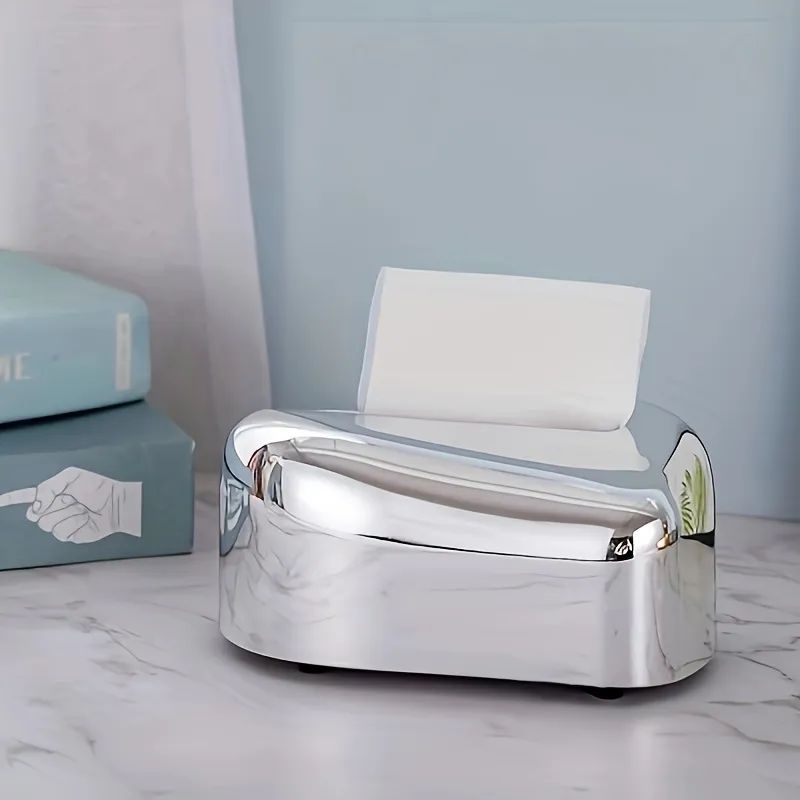 Desktop Tissue Box -Light Silver