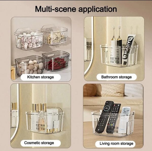 Multifunctional Acrylic Sticking Storage Basket