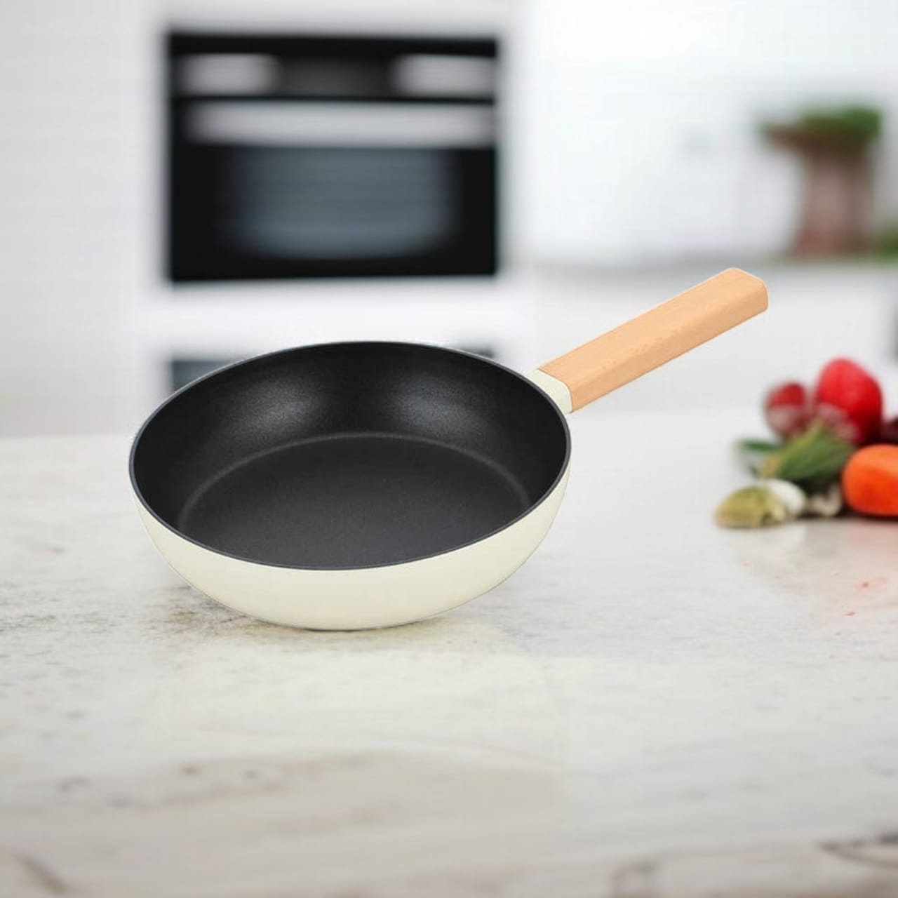 Non-Stick Fry Pan Wooden Handle 24cm