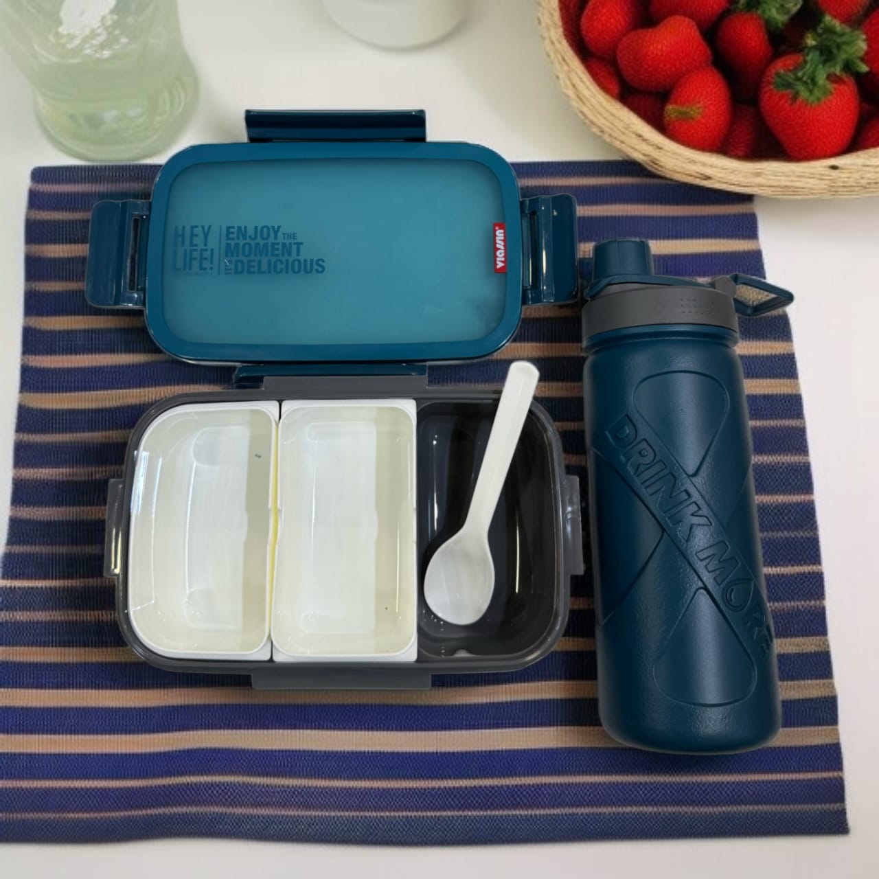 LunchBox with Bottle 7429 -Dark Green