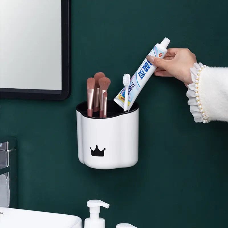 Multifunctional Crown Brush Holder-White