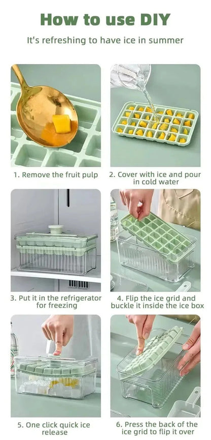 Press Type Ice Cube Storage Box