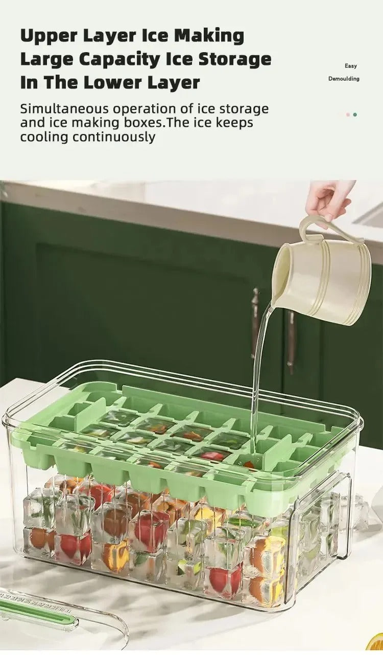 Press Type Ice Cube Storage Box