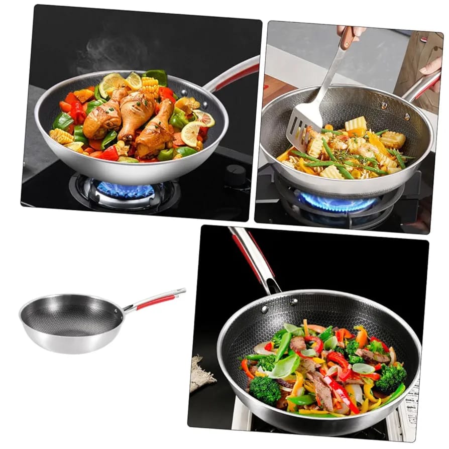 Stainless Steel Laser Coating Fry Pan(30CM)