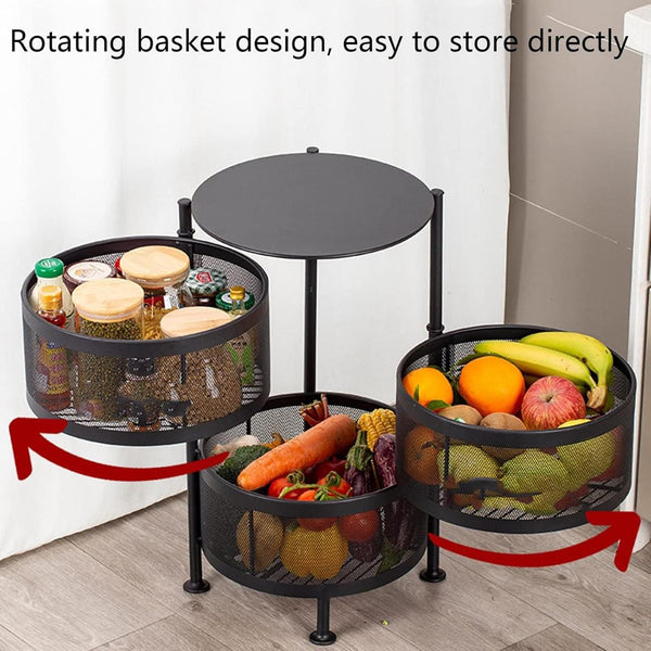 Premium 3 Layer Trolly Rotatable without Tyre - Round