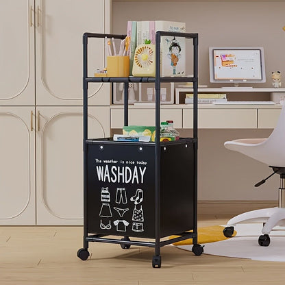 2 Layer Multifunctional Laundry Storage Rack-Black