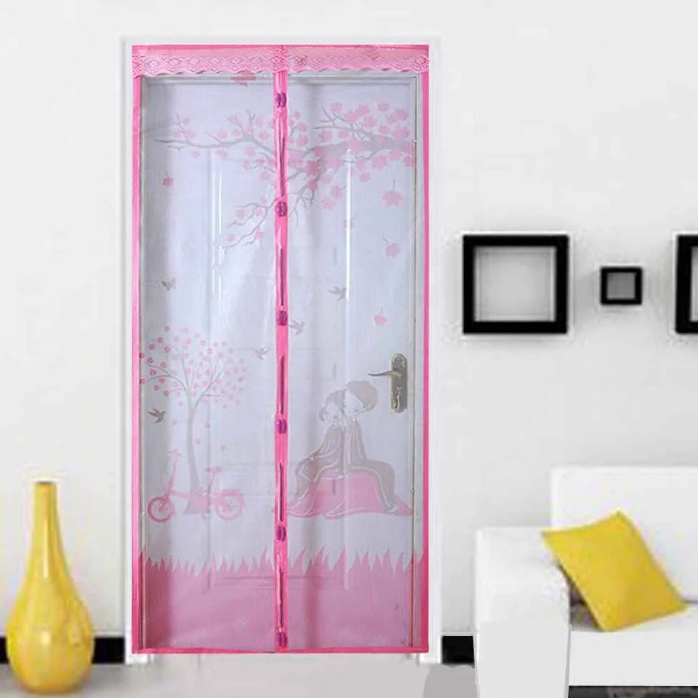 Printed Magnetic Mosquito Net -Pink