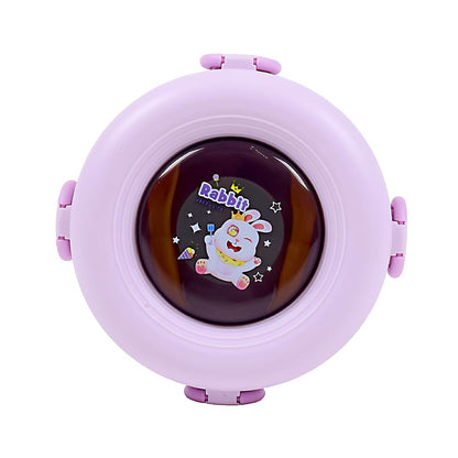 Round Three Grid Lunch Box -Purple