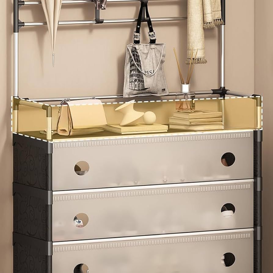 Multifunctional Coat And Shoes Rack-White & Black
