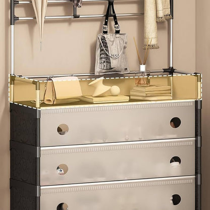 Multifunctional Coat And Shoes Rack-White & Black