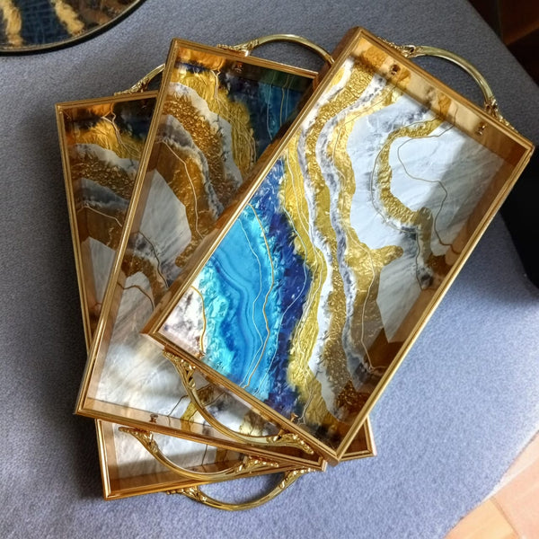 3 Pcs Wooden Serving Tray Set-Design 01