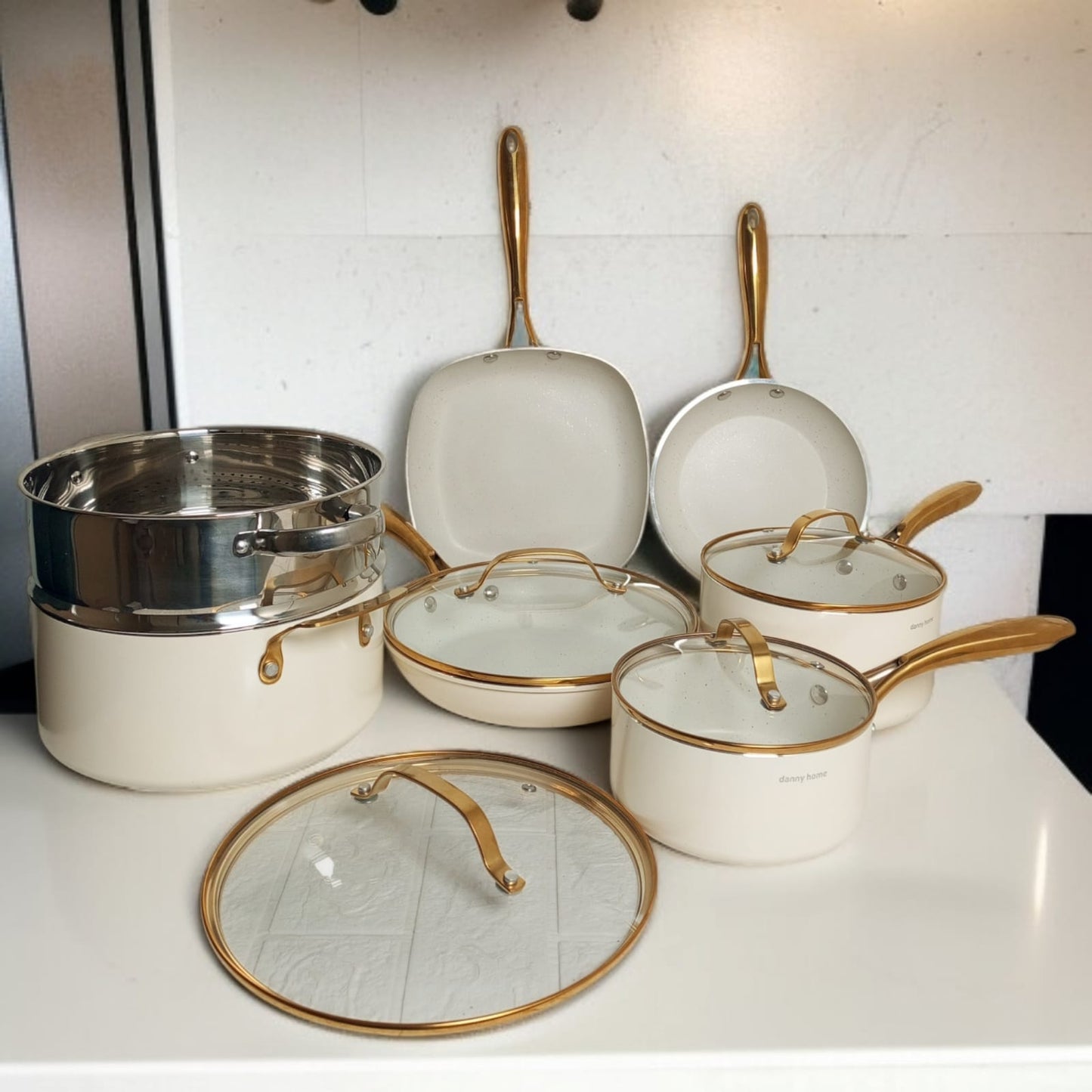 Danny Home Cookware Set 12pcs-White