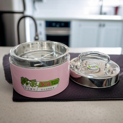 1.3-Liter Stainless Steel Lunch Box-Pink