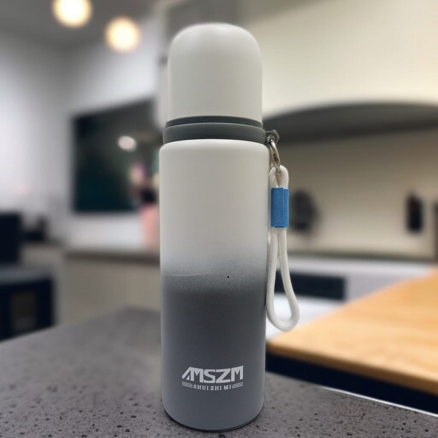 Double-Wall Stainless Steel Water Bottle-Grey