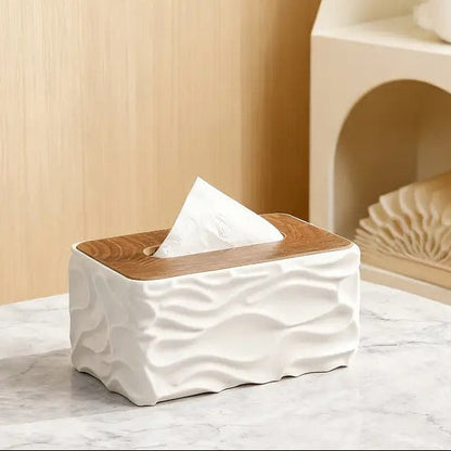 Modern Textured Napkin Holder-White