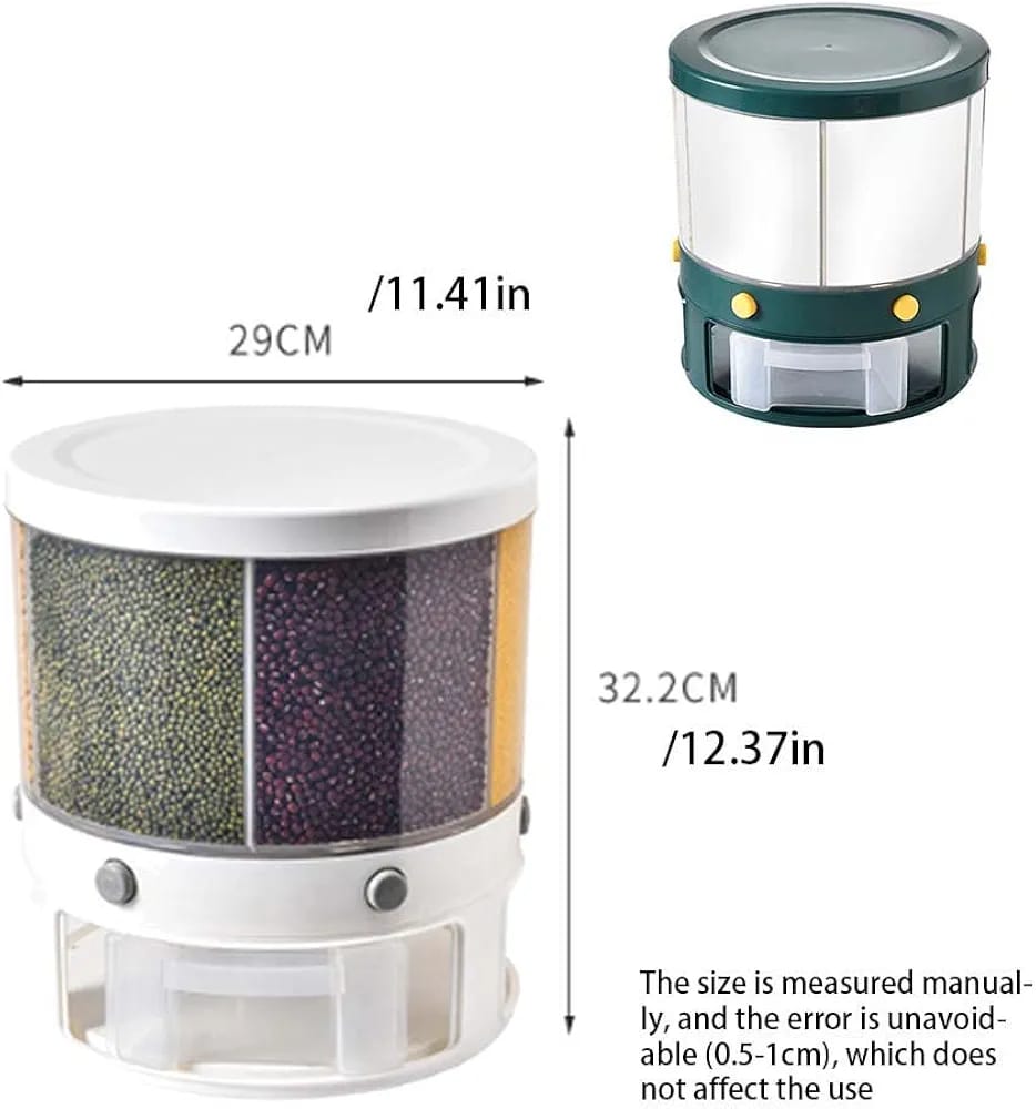 6 Grid Grain Storage Round White