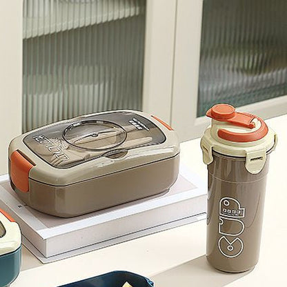 2 Pcs Lunch Box & Bottle Set-Dark Green