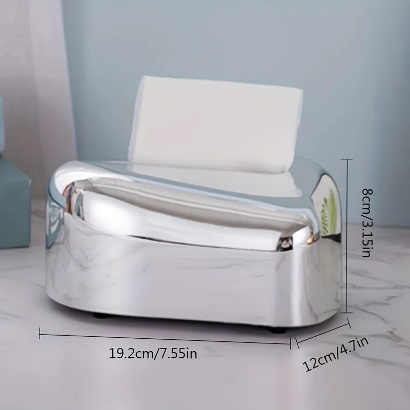 Desktop Tissue Box -Light Silver