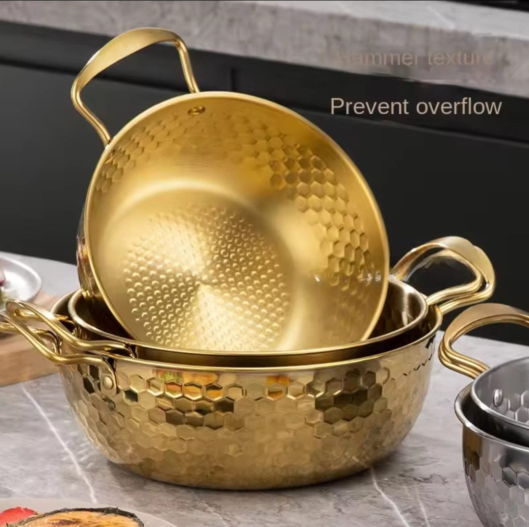 Instant Noodle Soup Pot 3Pcs Set (Golden)