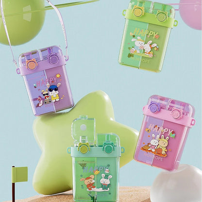 Double Drinking Straw Bottle-Green