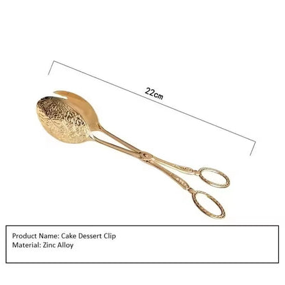Golden Metal Food Serving Tong