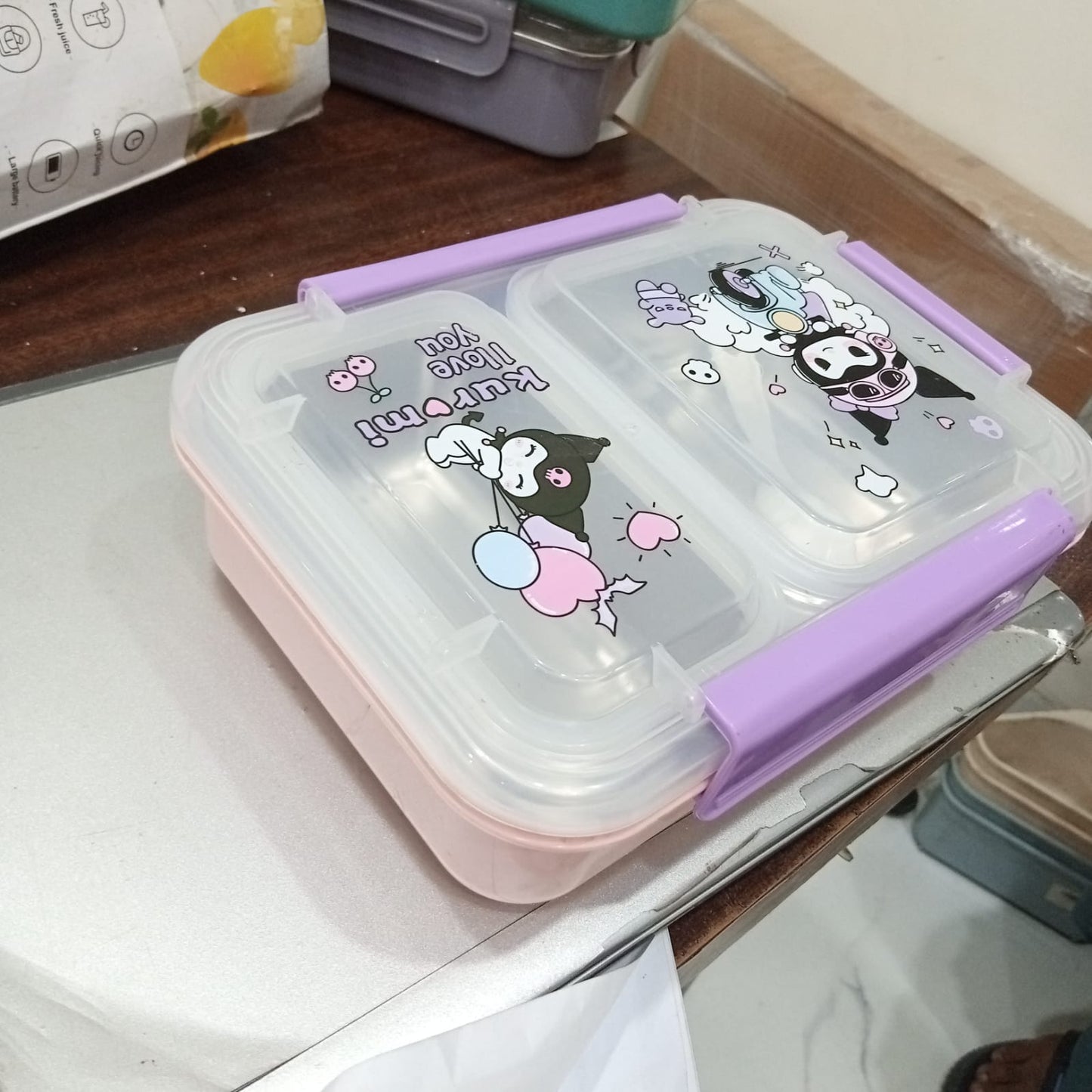 2 Compartments Lunch Box-Pink(Minor Damage)