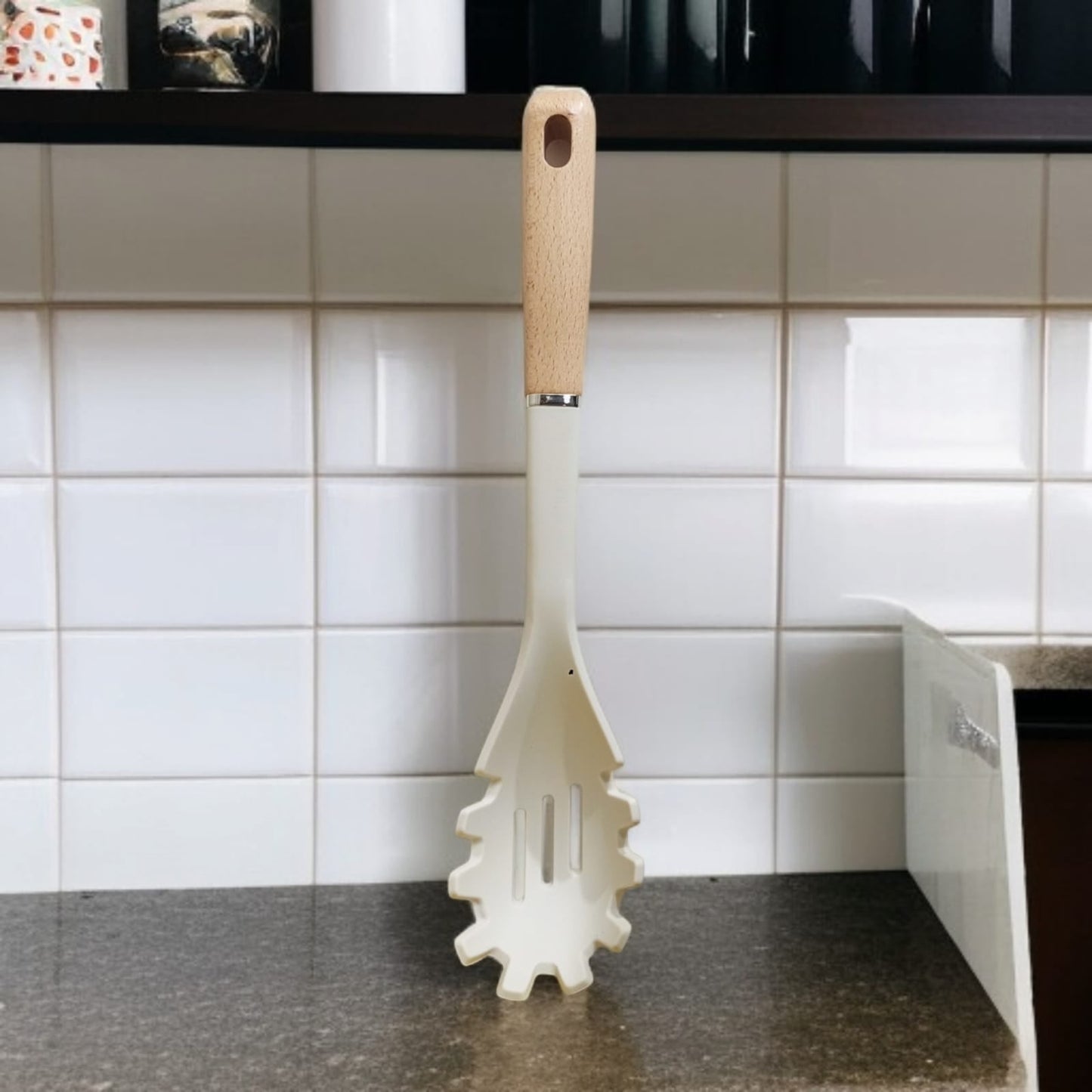 Wooden Handle Silicone Spoon-D2