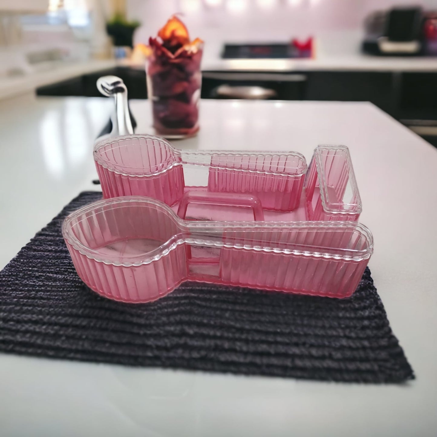 Spoon and Toothpick Holder Box-Pink