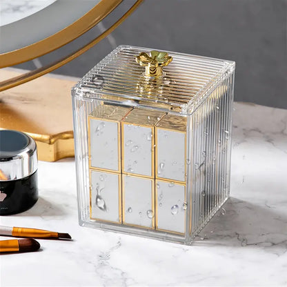Acrylic Makeup Cotton Pad & Swabs Storage Holder