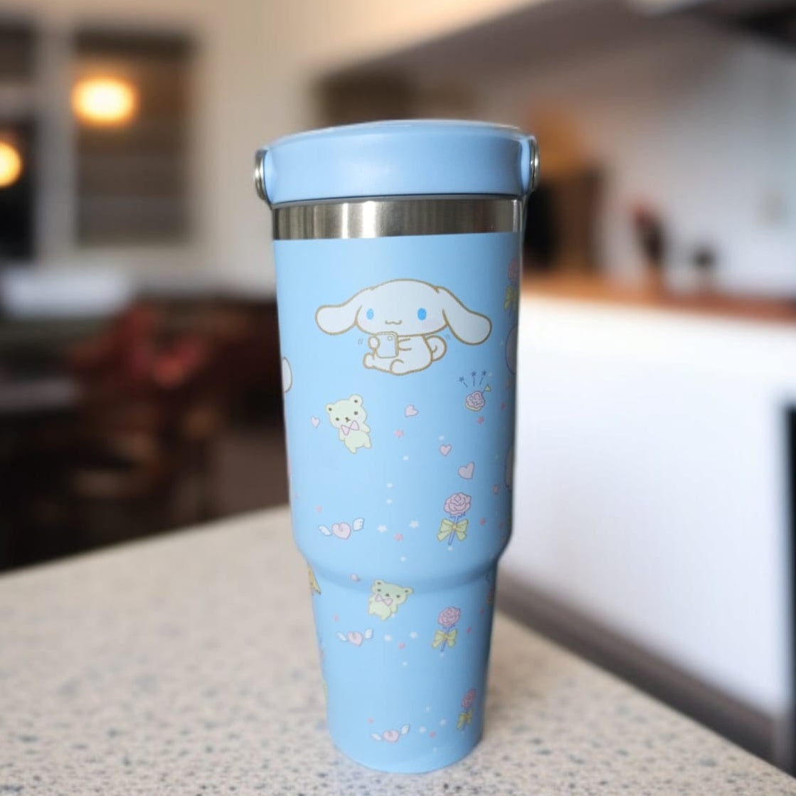 Stainless steel thermos cup -Sky Blue  D2
