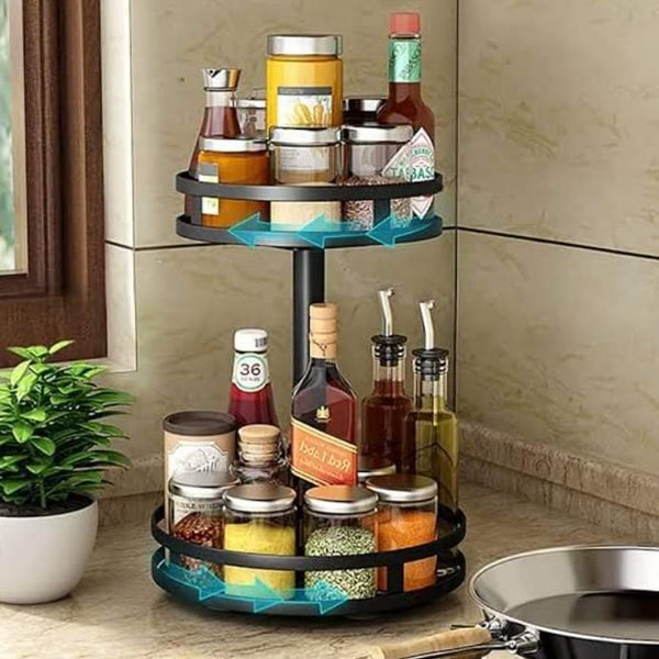 2 LAYER 360Â° ROTATABLE METAL STORAGE ORGANIZER (Round)