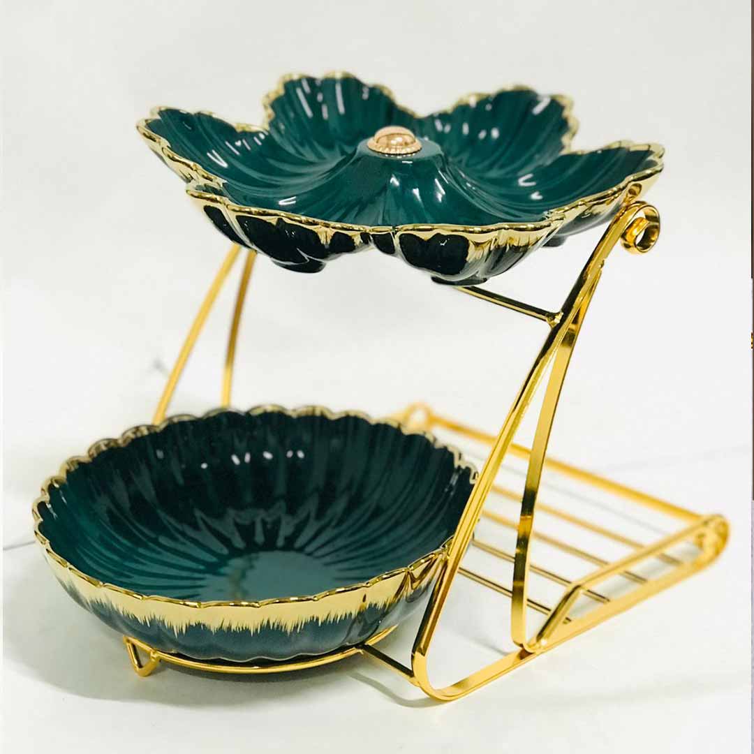 2 Layers Ceramic Fruit Bowl