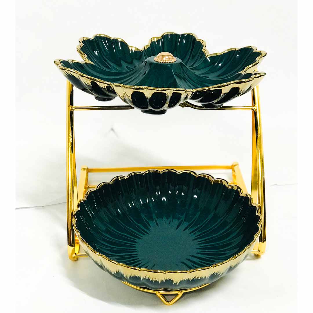 2 Layers Ceramic Fruit Bowl