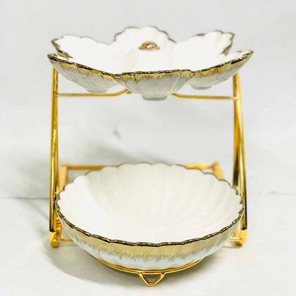 2 Layers Ceramic Fruit Bowl
