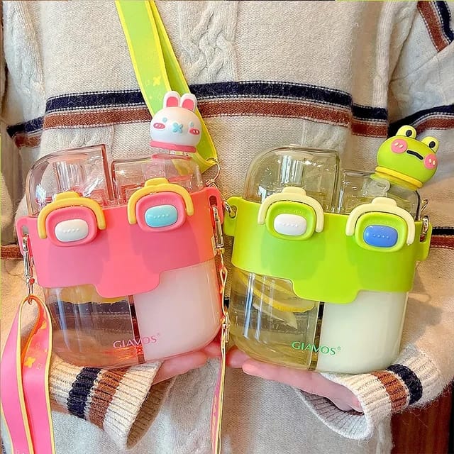 Two Compartment Water Bottle Small-Green