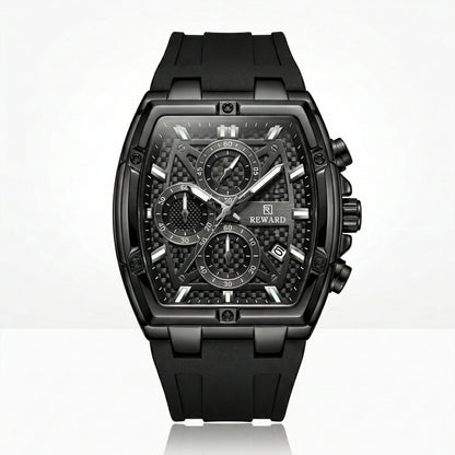 REWARD Black Alligator | Carbon Fiber Chronograph Watch