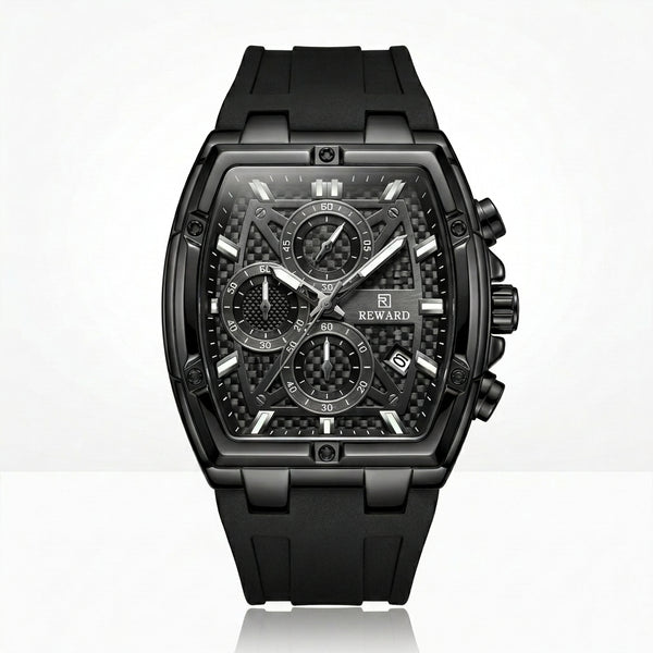 REWARD Black Alligator | Carbon Fiber Chronograph Watch